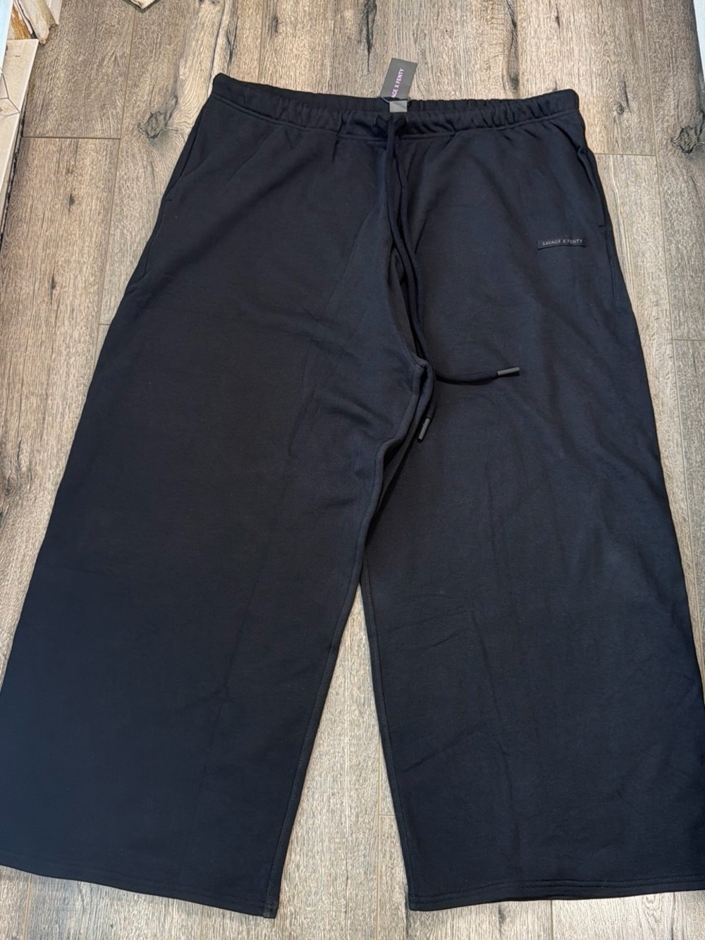 Savage X Fenty Black Straight-Leg Lounge Pants